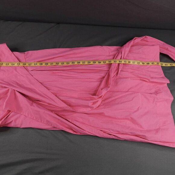 J Crew Womens Dress 6 Pink Faux Wrap Tied Y2K Retro Classic Preppy Loud Luxury - Picture 12 of 16